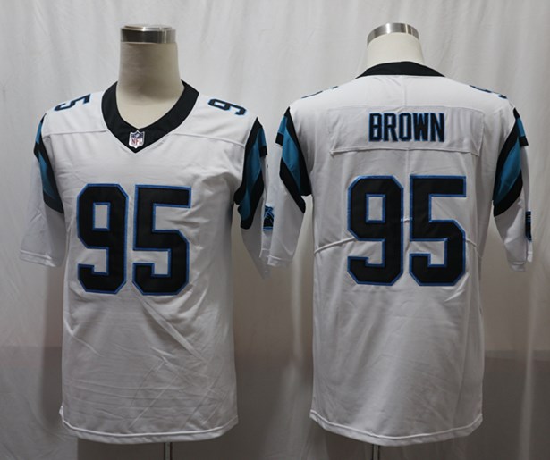 Men's Carolina Panthers Derrick Brown #95 White Jersey